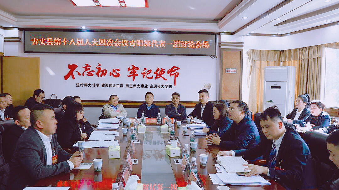 陈瑞参加县第十八届人大四次会议古阳镇代表一团讨论