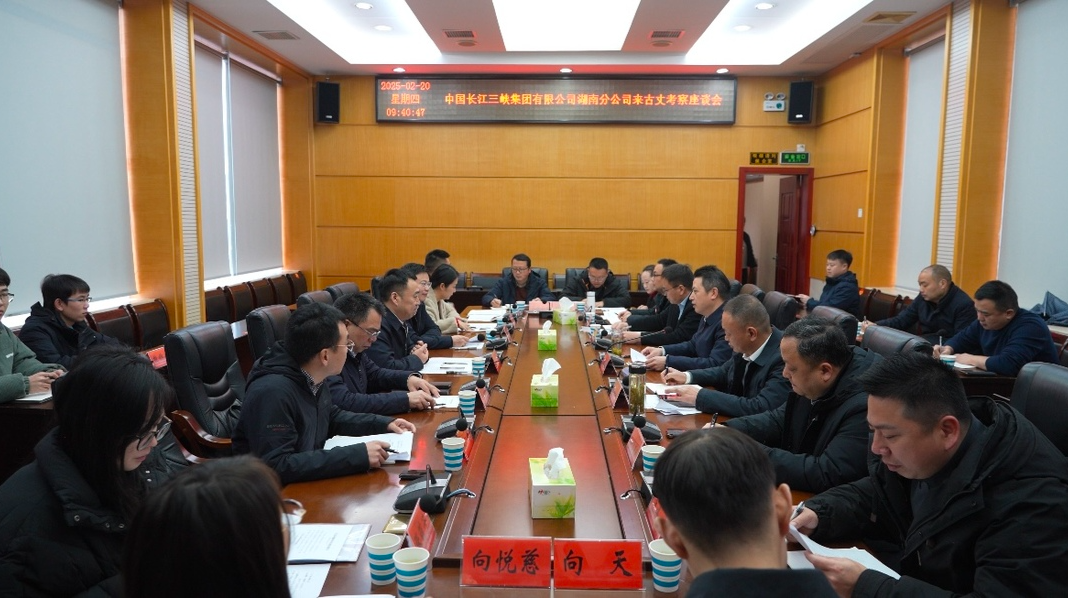 滕朝辉与三峡集团湖南分公司总经理金彪一行座谈