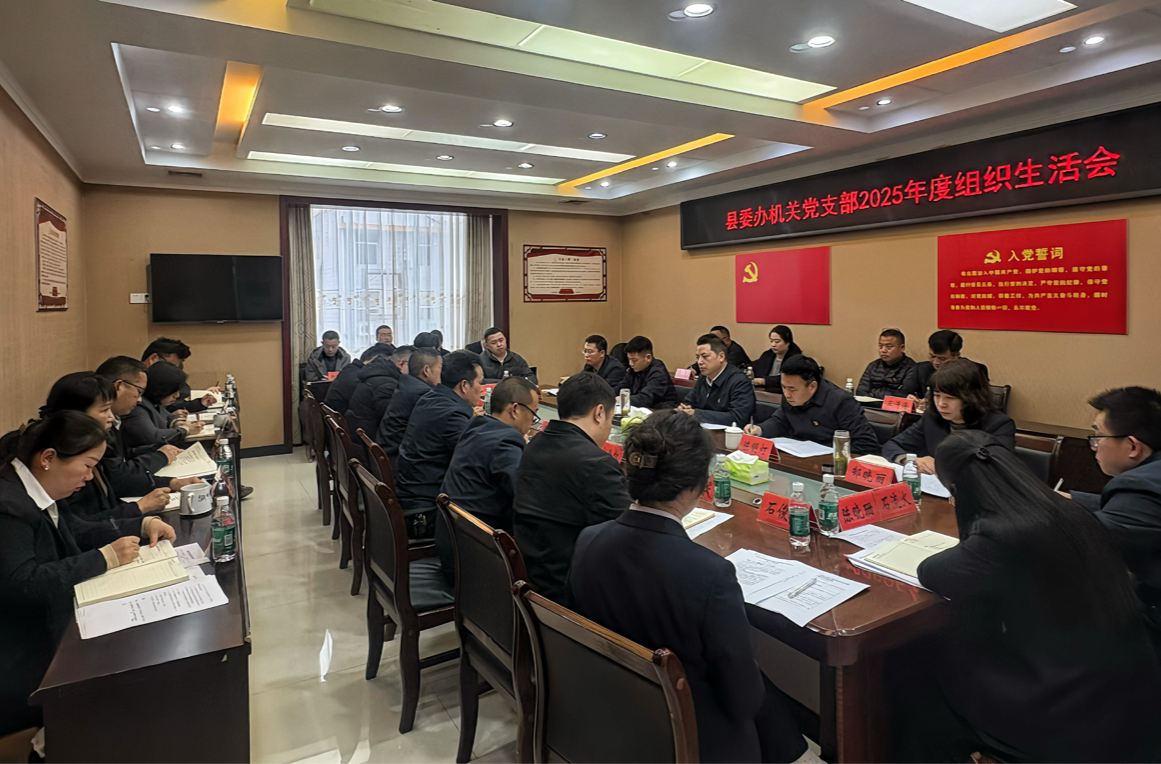 滕朝辉参加县委办机关党支部组织生活会 做到“四个表率”  更好服务发展大局